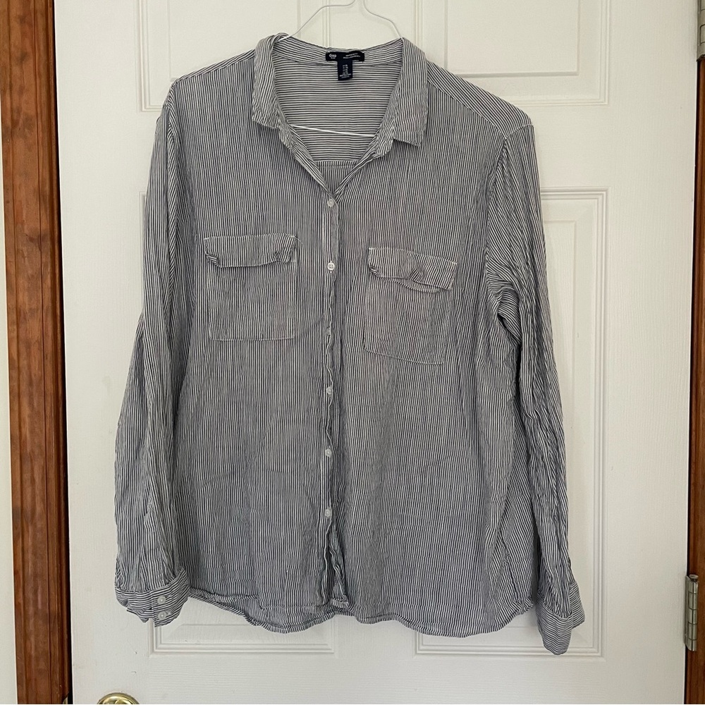 Striped Button-Up Shirt
